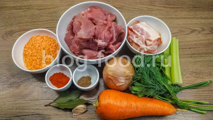 Чечевичный суп с мясом