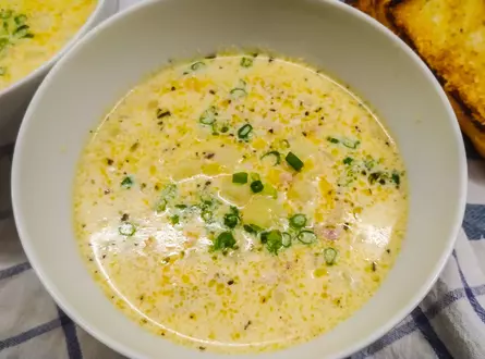 Картофельный суп с беконом и сливками