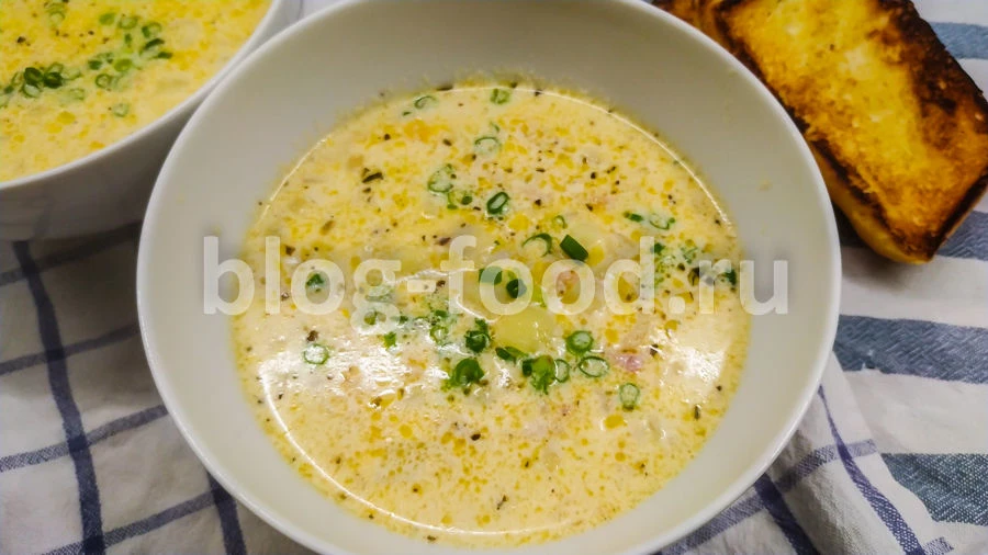 Potato soup with bacon and cream