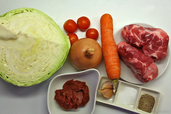 Рецепт тушеная капуста солянка. Калорийность, химический состав и пищевая ценность.