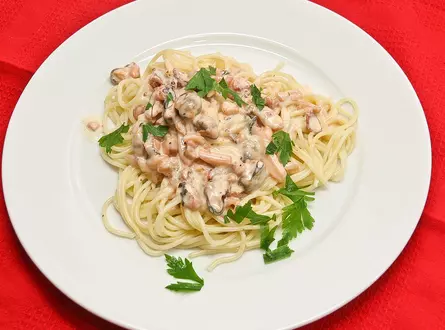 Спагетти с морепродуктами