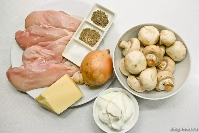 Курица в сливках с грибами и тимьяном