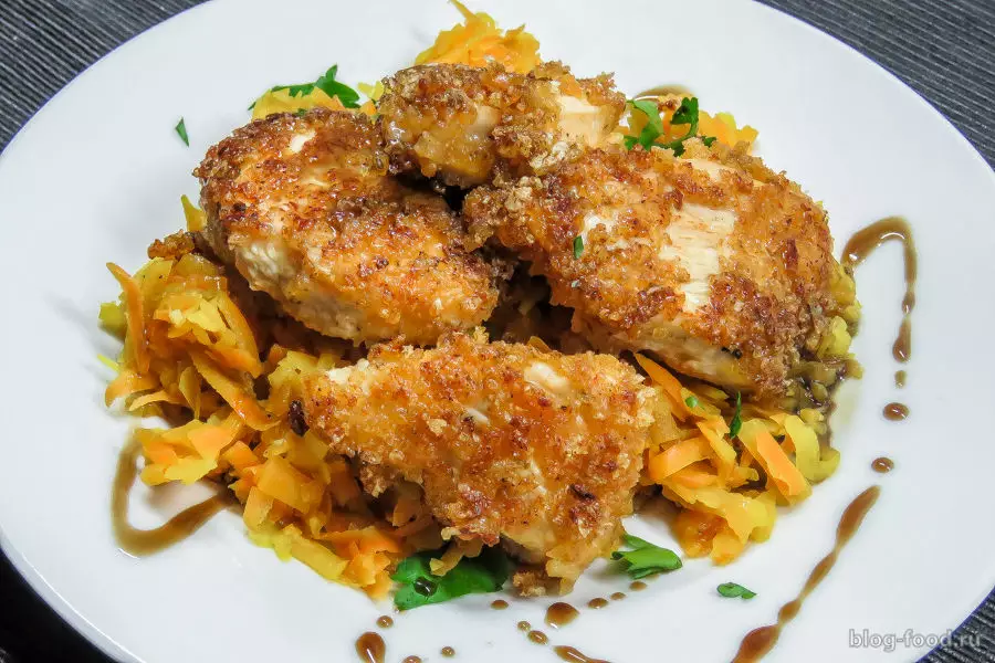 Куриные нагетсы с овощами