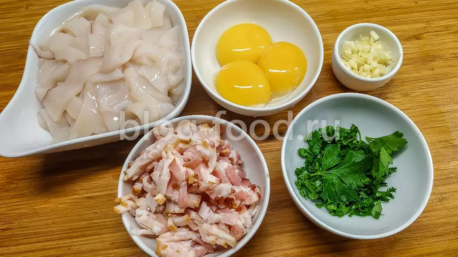 Карбонара с кальмарами
