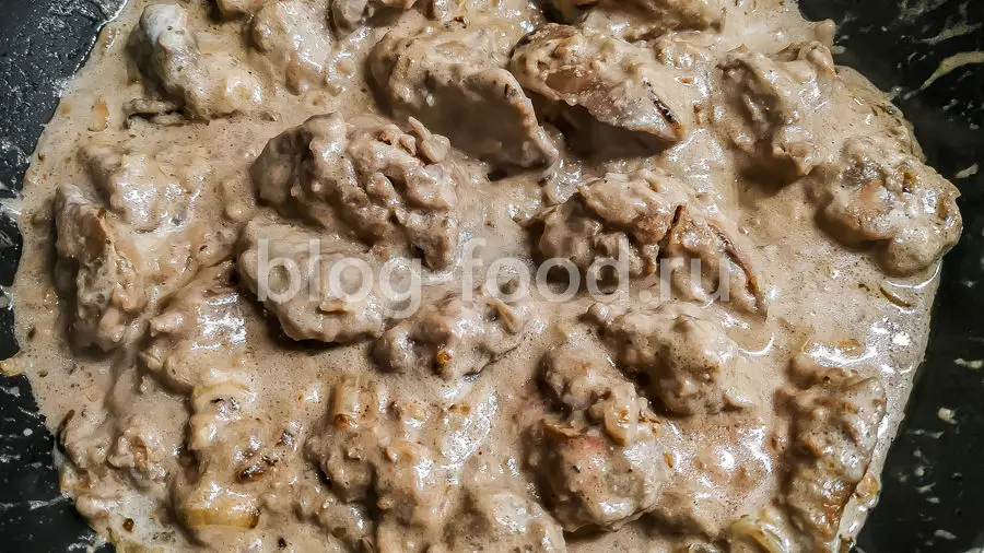 Куриная печёнка в сметане