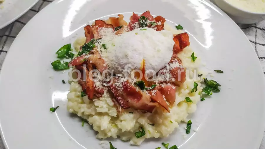 Сливочное ризотто с беконом