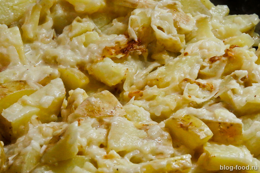 Картошка со сливками и луком