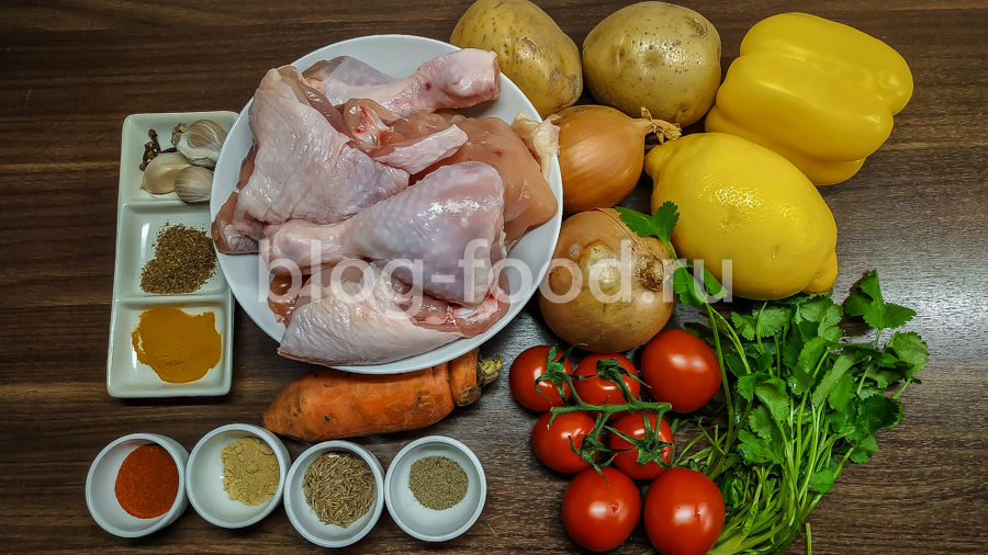 Тажин с курицей и овощами